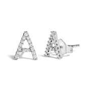 Bids.com 10K White Gold 1/10 Cttw Diamond Initial â€œAâ€ Stud Earring Earrings