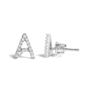 Bids.com 10K White Gold 1/10 Cttw Diamond Initial â€œAâ€ Stud Earring Earrings