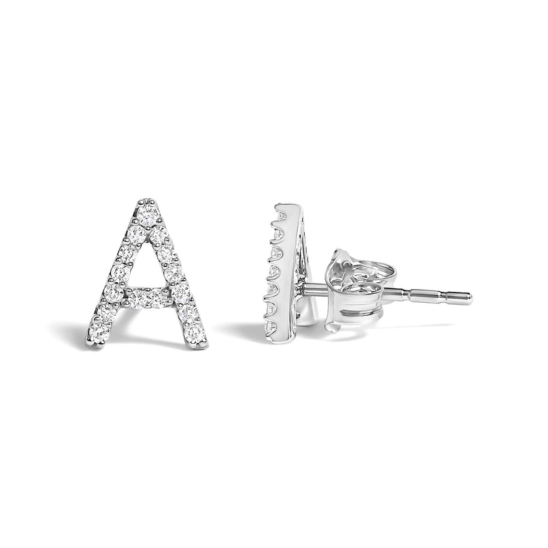 Bids.com 10K White Gold 1/10 Cttw Diamond Initial â€œAâ€ Stud Earring Earrings