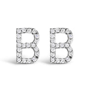 Bids.com 10K White Gold 1/10 Cttw Diamond Initial â€œAâ€ Stud Earring Earrings