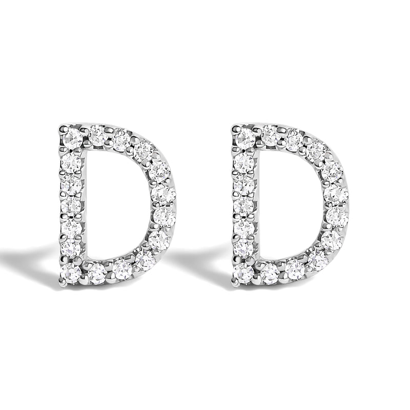 Bids.com 10K White Gold 1/10 Cttw Diamond Initial â€œAâ€ Stud Earring Earrings