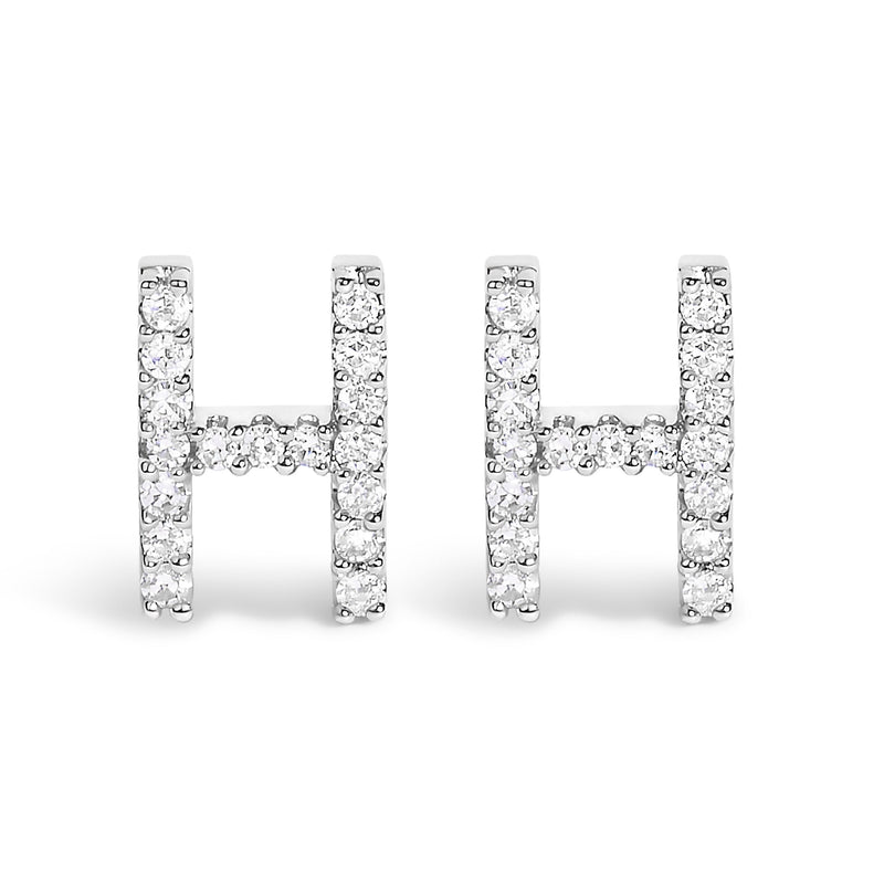 Bids.com 10K White Gold 1/10 Cttw Diamond Initial â€œAâ€ Stud Earring Earrings