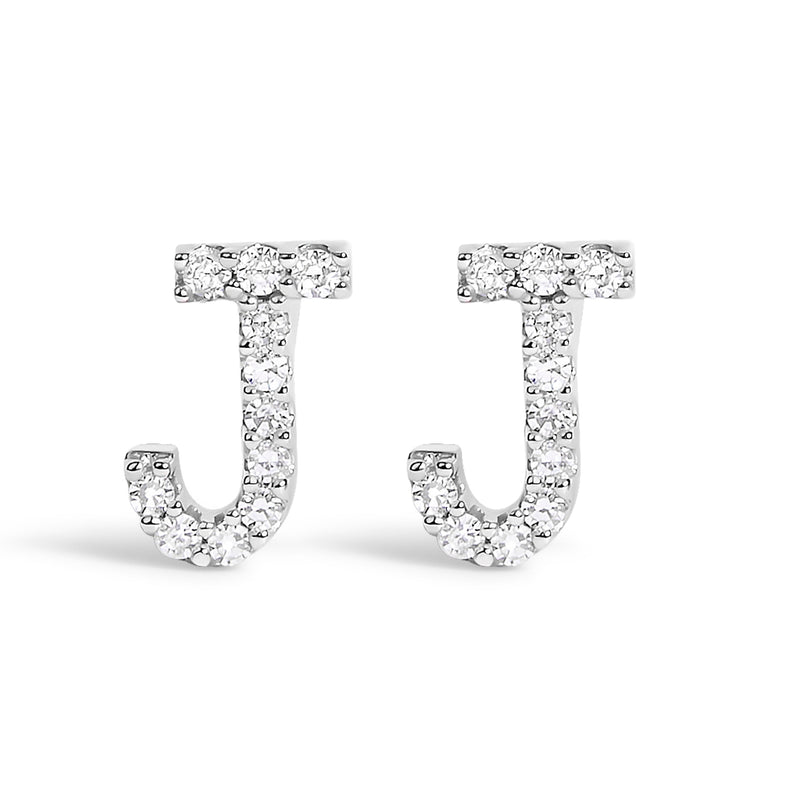 Bids.com 10K White Gold 1/10 Cttw Diamond Initial â€œAâ€ Stud Earring Earrings