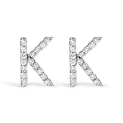 Bids.com 10K White Gold 1/10 Cttw Diamond Initial â€œAâ€ Stud Earring Earrings