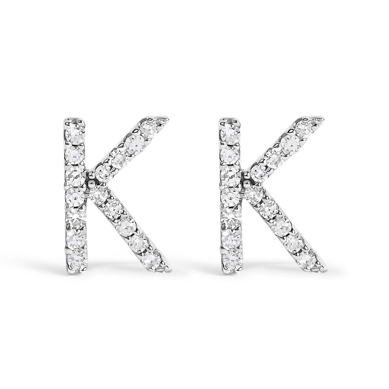 Bids.com 10K White Gold 1/10 Cttw Diamond Initial â€œAâ€ Stud Earring Earrings