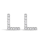 Bids.com 10K White Gold 1/10 Cttw Diamond Initial â€œAâ€ Stud Earring Earrings