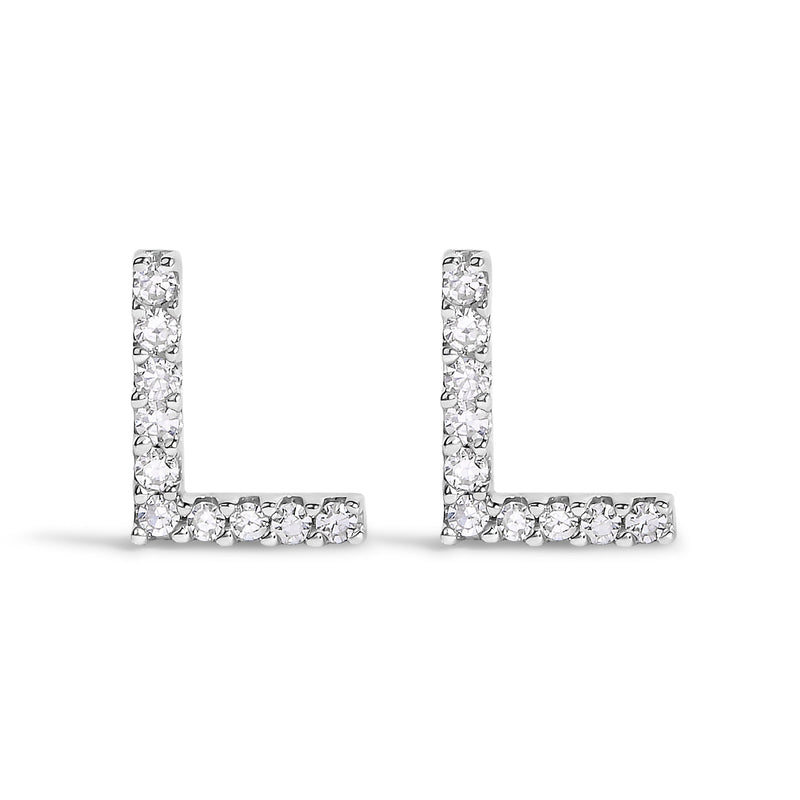 Bids.com 10K White Gold 1/10 Cttw Diamond Initial â€œAâ€ Stud Earring Earrings