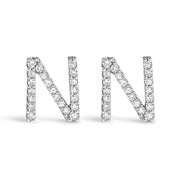 Bids.com 10K White Gold 1/10 Cttw Diamond Initial â€œAâ€ Stud Earring Earrings