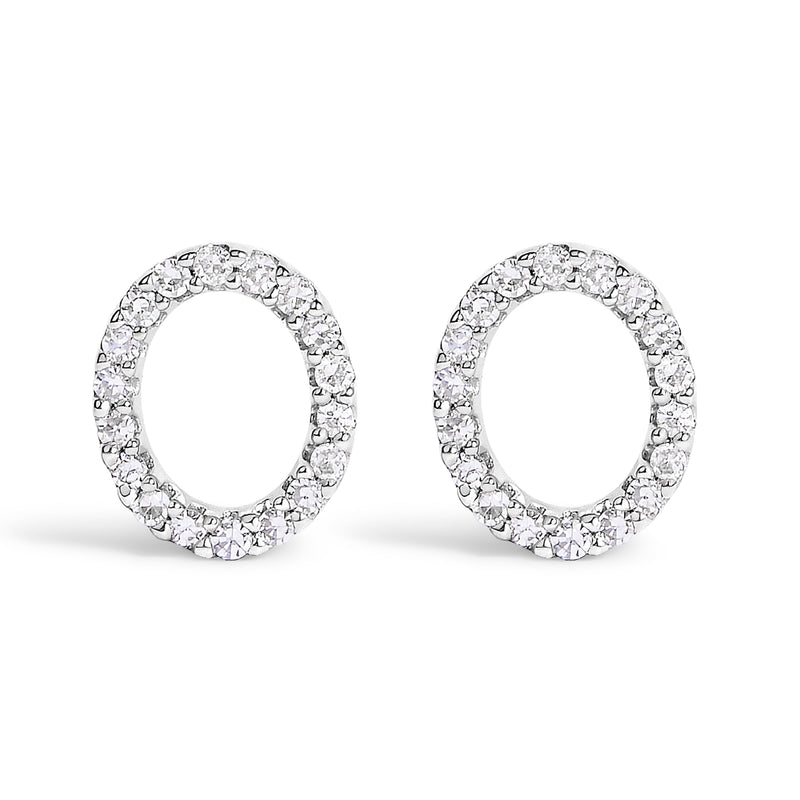 Bids.com 10K White Gold 1/10 Cttw Diamond Initial â€œAâ€ Stud Earring Earrings