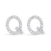 Bids.com 10K White Gold 1/10 Cttw Diamond Initial â€œAâ€ Stud Earring Earrings