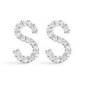 Bids.com 10K White Gold 1/10 Cttw Diamond Initial â€œAâ€ Stud Earring Earrings