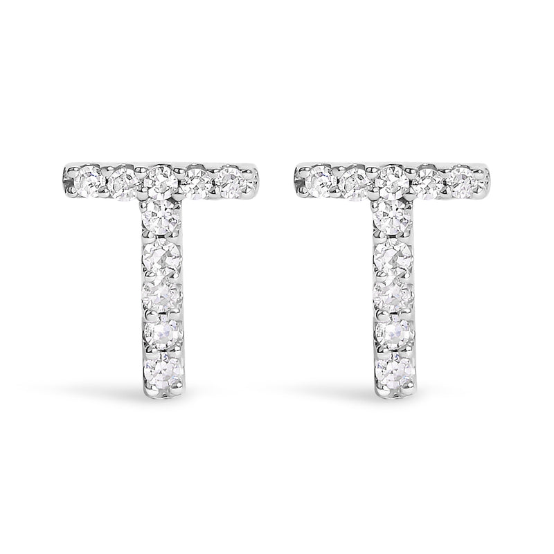 Bids.com 10K White Gold 1/10 Cttw Diamond Initial â€œAâ€ Stud Earring Earrings
