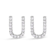 Bids.com 10K White Gold 1/10 Cttw Diamond Initial â€œAâ€ Stud Earring Earrings