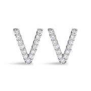 Bids.com 10K White Gold 1/10 Cttw Diamond Initial â€œAâ€ Stud Earring Earrings