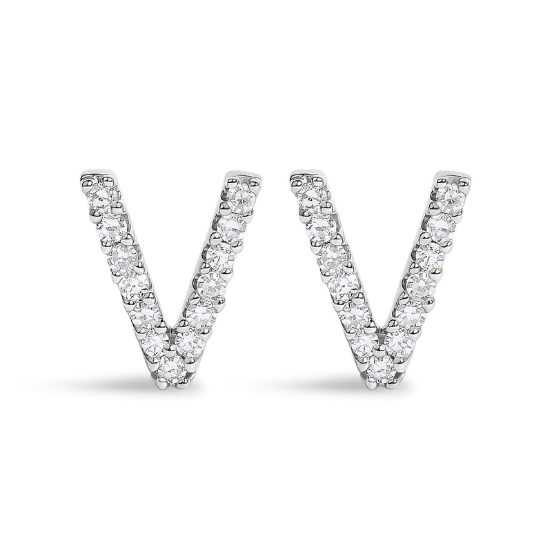 Bids.com 10K White Gold 1/10 Cttw Diamond Initial â€œAâ€ Stud Earring Earrings