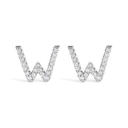 Bids.com 10K White Gold 1/10 Cttw Diamond Initial â€œAâ€ Stud Earring Earrings