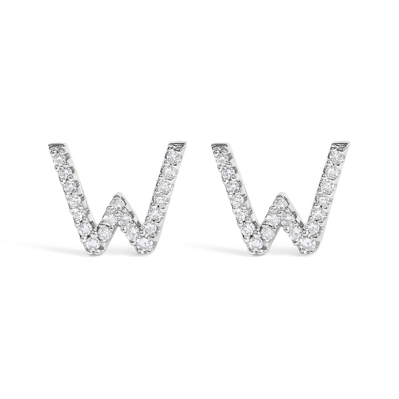 Bids.com 10K White Gold 1/10 Cttw Diamond Initial â€œAâ€ Stud Earring Earrings