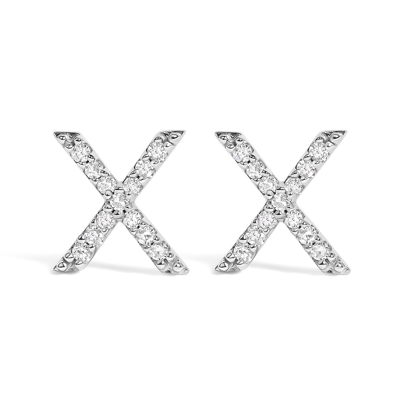 Bids.com 10K White Gold 1/10 Cttw Diamond Initial â€œAâ€ Stud Earring Earrings