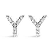 Bids.com 10K White Gold 1/10 Cttw Diamond Initial â€œAâ€ Stud Earring Earrings