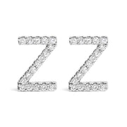 Bids.com 10K White Gold 1/10 Cttw Diamond Initial â€œAâ€ Stud Earring Earrings
