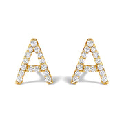 Bids.com 10K White Gold 1/10 Cttw Diamond Initial â€œAâ€ Stud Earring Earrings