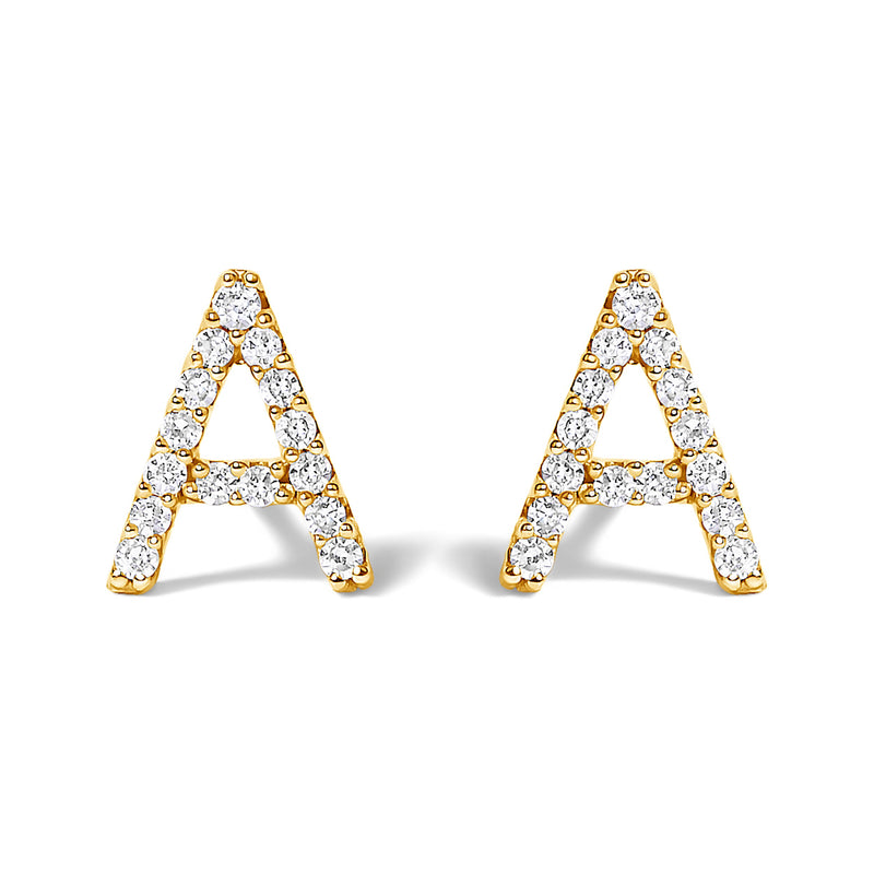 Bids.com 10K White Gold 1/10 Cttw Diamond Initial â€œAâ€ Stud Earring Earrings