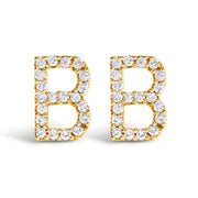 Bids.com 10K White Gold 1/10 Cttw Diamond Initial â€œAâ€ Stud Earring Earrings