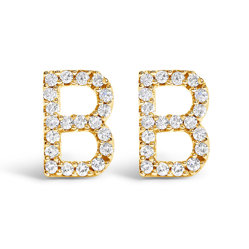Bids.com 10K White Gold 1/10 Cttw Diamond Initial â€œAâ€ Stud Earring Earrings