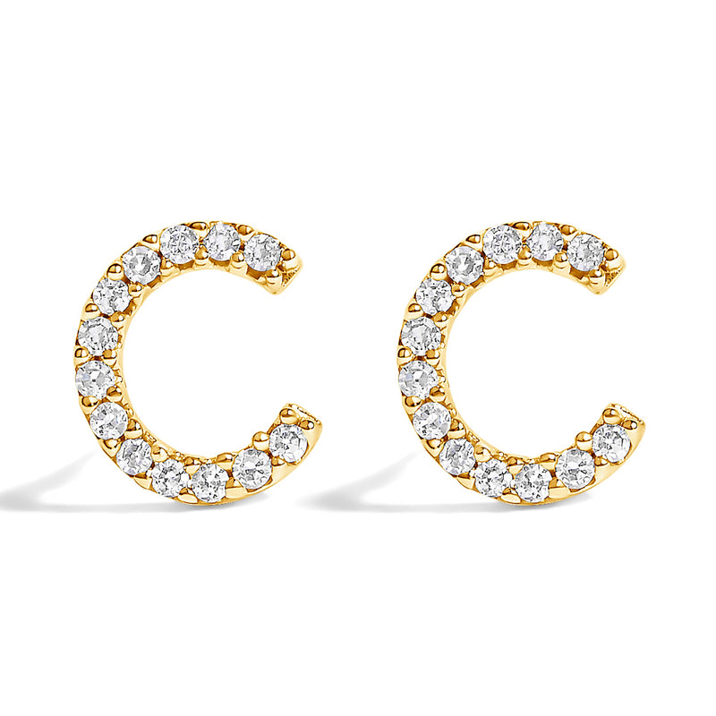 Bids.com 10K White Gold 1/10 Cttw Diamond Initial â€œAâ€ Stud Earring Earrings