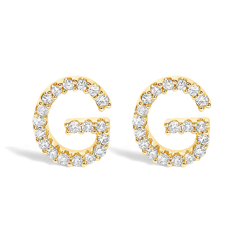 Bids.com 10K White Gold 1/10 Cttw Diamond Initial â€œAâ€ Stud Earring Earrings