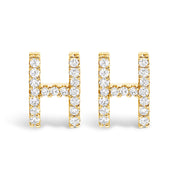 Bids.com 10K White Gold 1/10 Cttw Diamond Initial â€œAâ€ Stud Earring Earrings