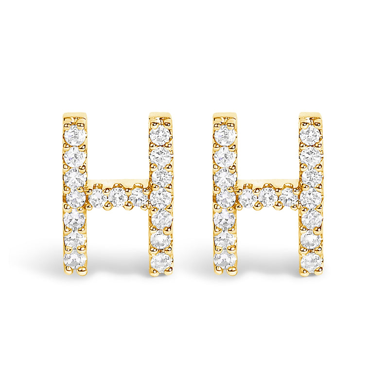Bids.com 10K White Gold 1/10 Cttw Diamond Initial â€œAâ€ Stud Earring Earrings