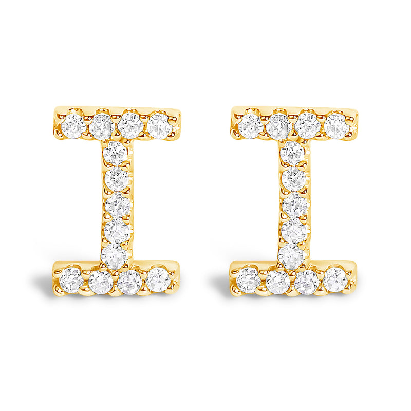 Bids.com 10K White Gold 1/10 Cttw Diamond Initial â€œAâ€ Stud Earring Earrings