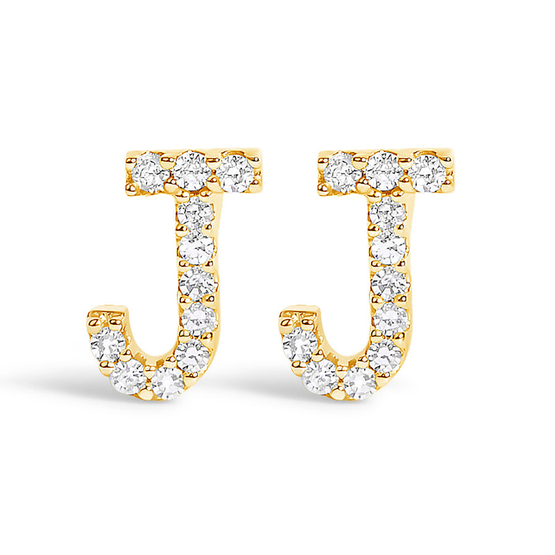 Bids.com 10K White Gold 1/10 Cttw Diamond Initial â€œAâ€ Stud Earring Earrings
