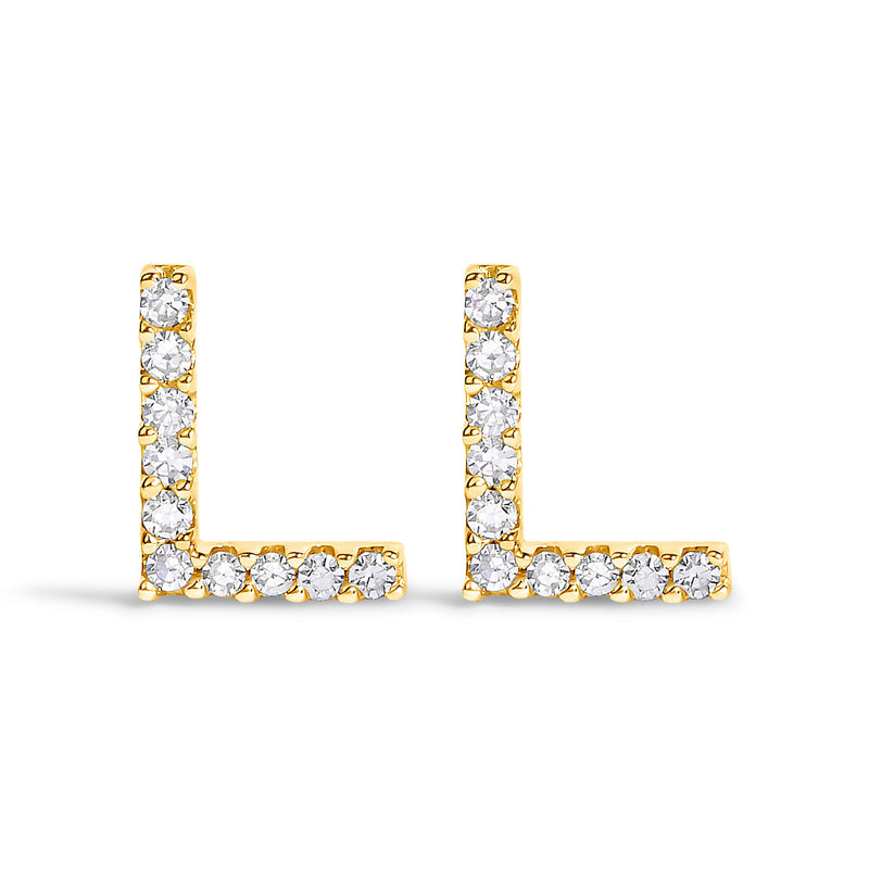 Bids.com 10K White Gold 1/10 Cttw Diamond Initial â€œAâ€ Stud Earring Earrings