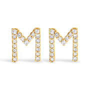 Bids.com 10K White Gold 1/10 Cttw Diamond Initial â€œAâ€ Stud Earring Earrings