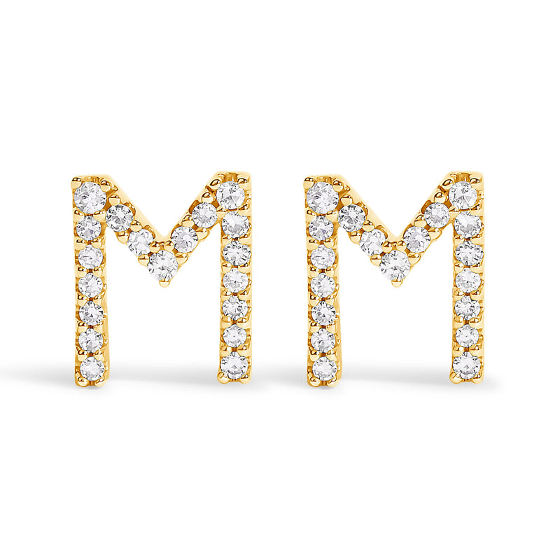 Bids.com 10K White Gold 1/10 Cttw Diamond Initial â€œAâ€ Stud Earring Earrings