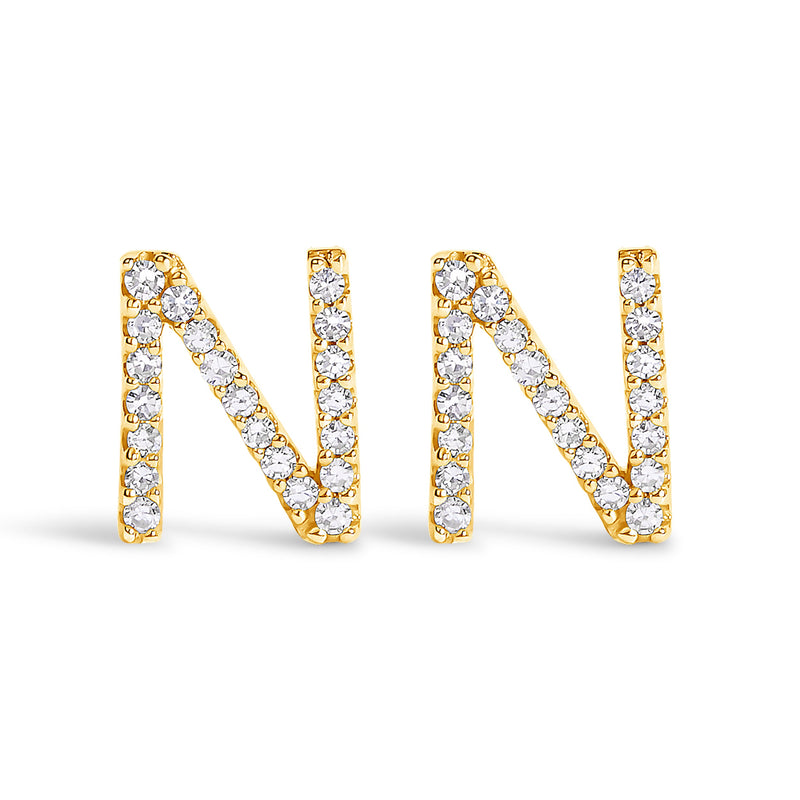 Bids.com 10K White Gold 1/10 Cttw Diamond Initial â€œAâ€ Stud Earring Earrings