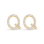 Bids.com 10K White Gold 1/10 Cttw Diamond Initial â€œAâ€ Stud Earring Earrings
