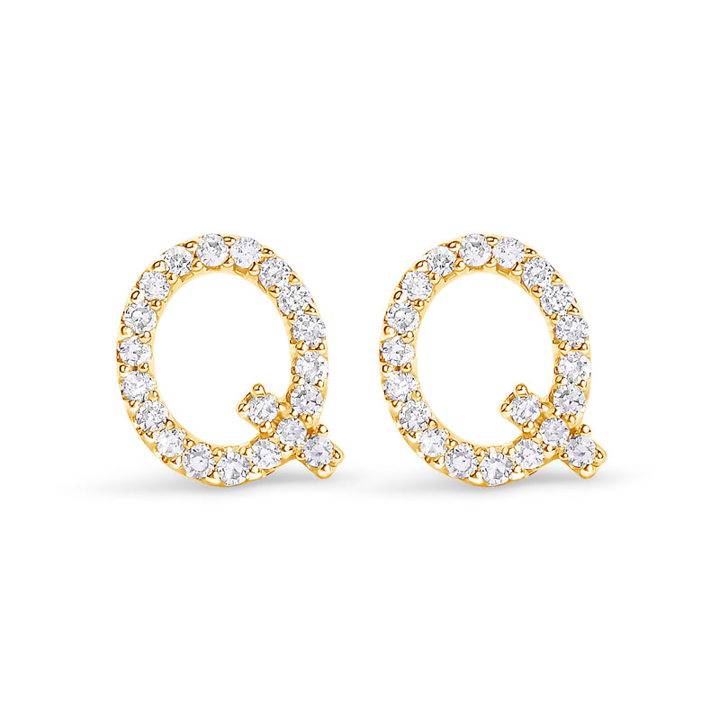 Bids.com 10K White Gold 1/10 Cttw Diamond Initial â€œAâ€ Stud Earring Earrings