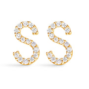 Bids.com 10K White Gold 1/10 Cttw Diamond Initial â€œAâ€ Stud Earring Earrings