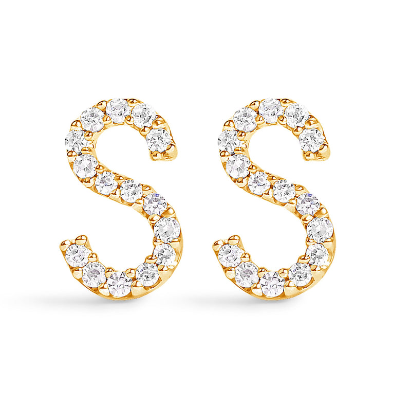 Bids.com 10K White Gold 1/10 Cttw Diamond Initial â€œAâ€ Stud Earring Earrings