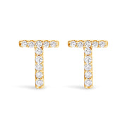 Bids.com 10K White Gold 1/10 Cttw Diamond Initial â€œAâ€ Stud Earring Earrings