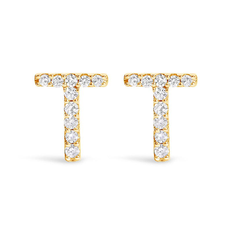 Bids.com 10K White Gold 1/10 Cttw Diamond Initial â€œAâ€ Stud Earring Earrings
