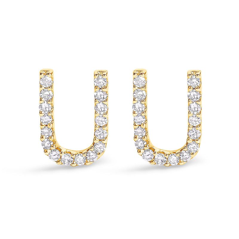 Bids.com 10K White Gold 1/10 Cttw Diamond Initial â€œAâ€ Stud Earring Earrings