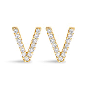 Bids.com 10K White Gold 1/10 Cttw Diamond Initial â€œAâ€ Stud Earring Earrings