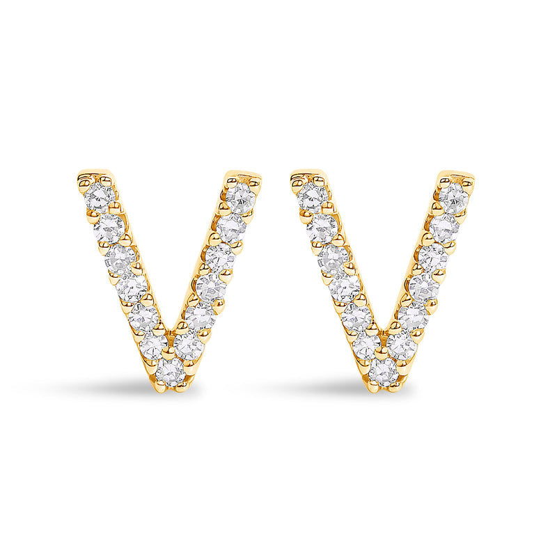 Bids.com 10K White Gold 1/10 Cttw Diamond Initial â€œAâ€ Stud Earring Earrings