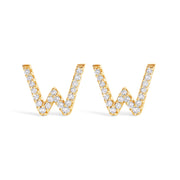 Bids.com 10K White Gold 1/10 Cttw Diamond Initial â€œAâ€ Stud Earring Earrings