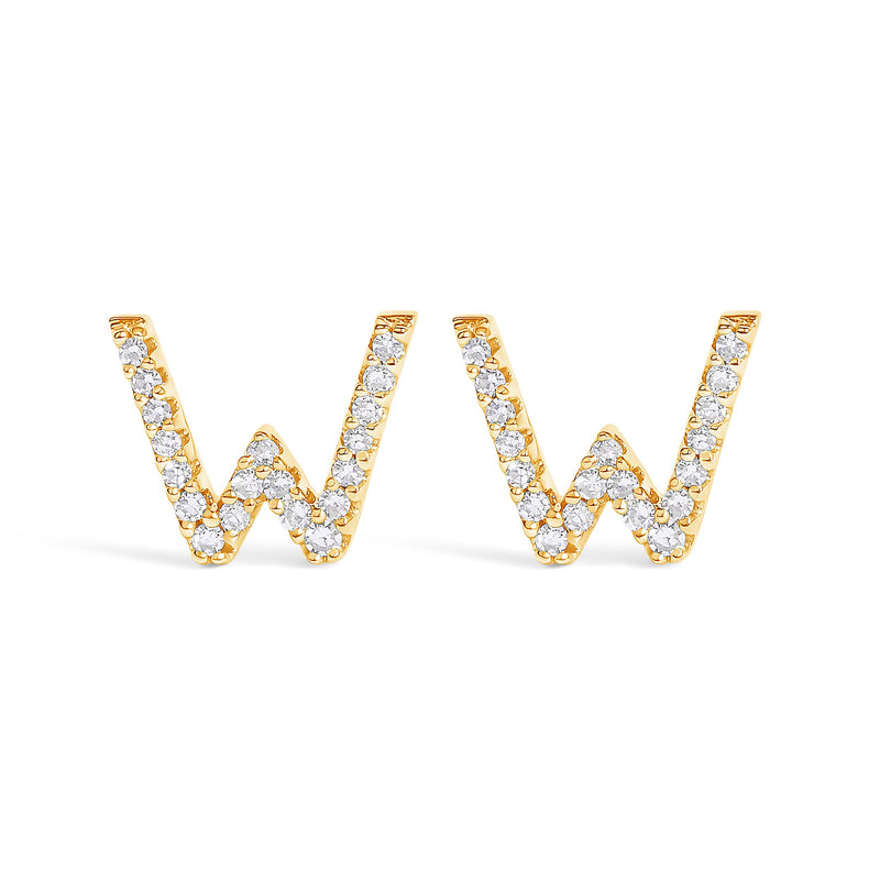 Bids.com 10K White Gold 1/10 Cttw Diamond Initial â€œAâ€ Stud Earring Earrings