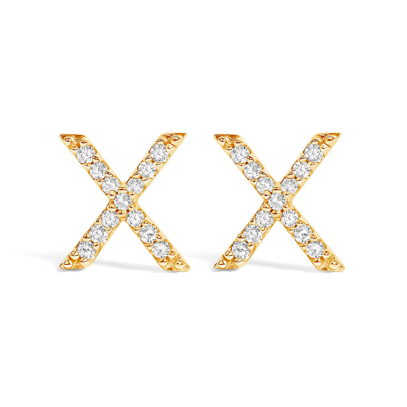 Bids.com 10K White Gold 1/10 Cttw Diamond Initial â€œAâ€ Stud Earring Earrings
